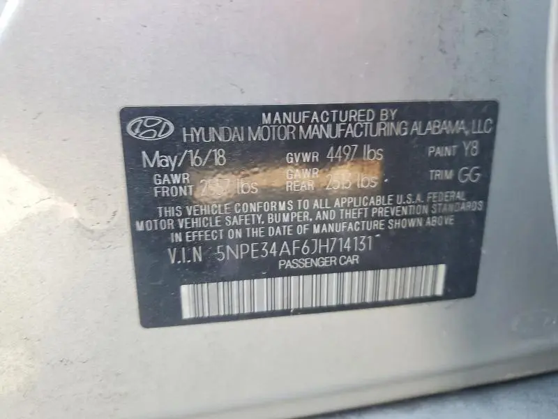 2018 HYUNDAI SONATA SEL+  