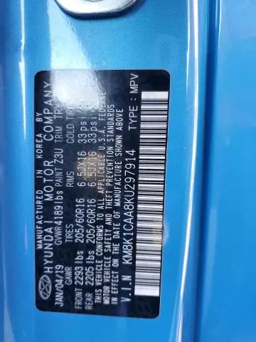 2019 HYUNDAI KONA SE  