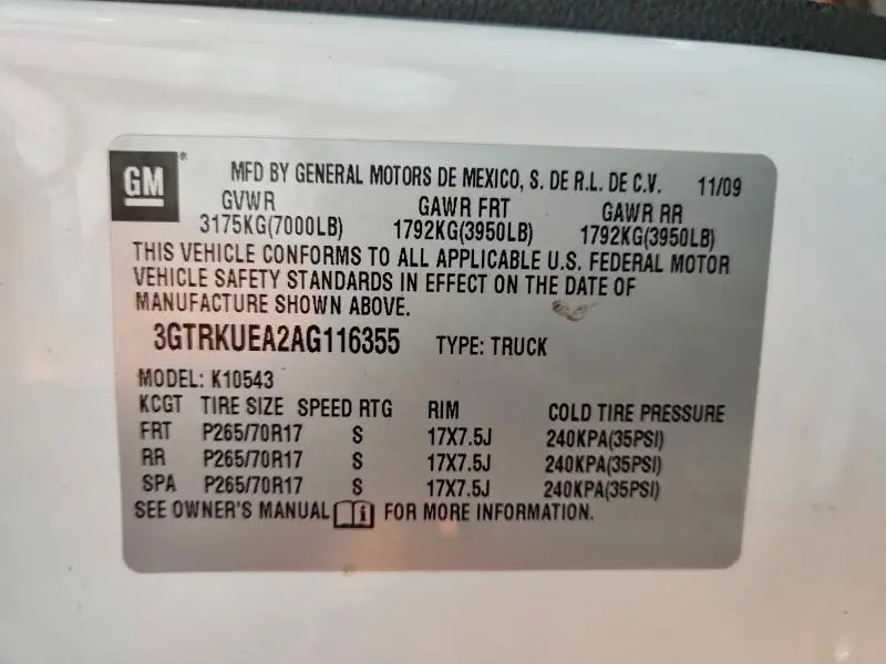 2010 GMC SIERRA K1500 SL  