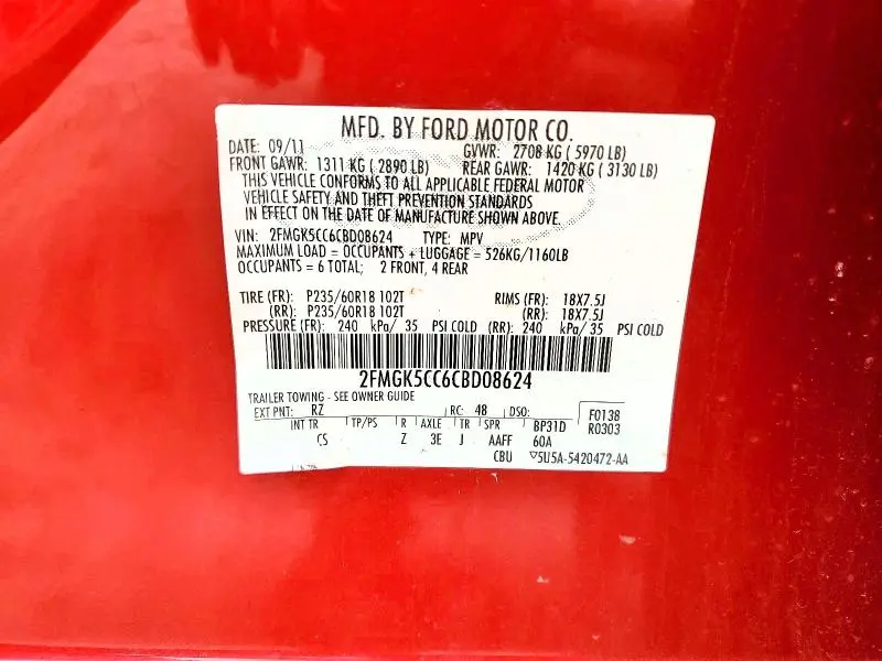2012 FORD FLEX SEL  