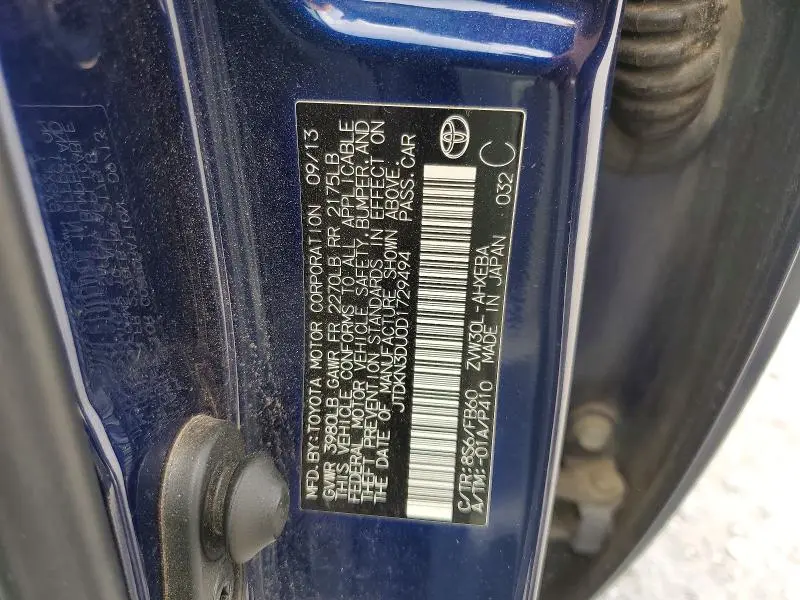 2013 TOYOTA PRIUS TWO  