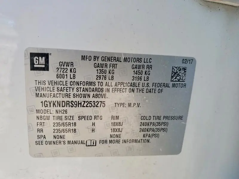 2017 CADILLAC XT5 LUXURY  