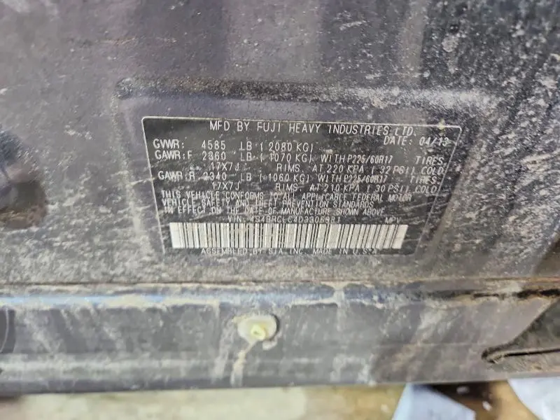 2013 SUBARU OUTBACK 2.5I LIMITED  