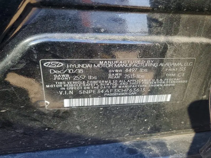 2019 HYUNDAI SONATA SEL  