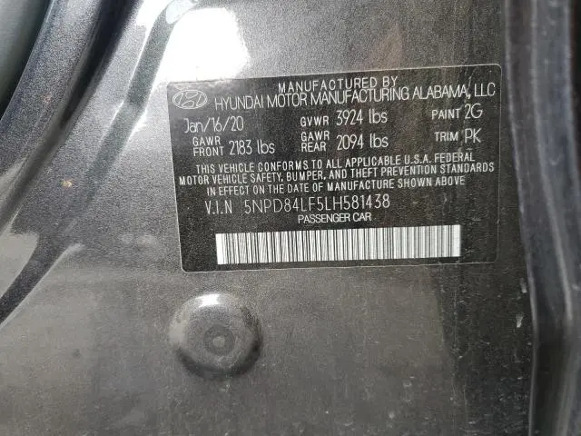 2020 HYUNDAI ELANTRA SEL  