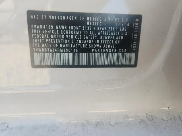 2017 VOLKSWAGEN JETTA SE  