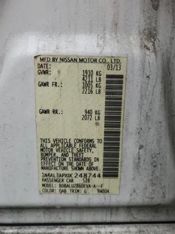 2013 NISSAN ALTIMA 2.5