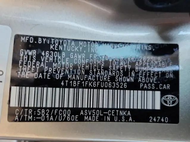 2015 TOYOTA CAMRY LE  