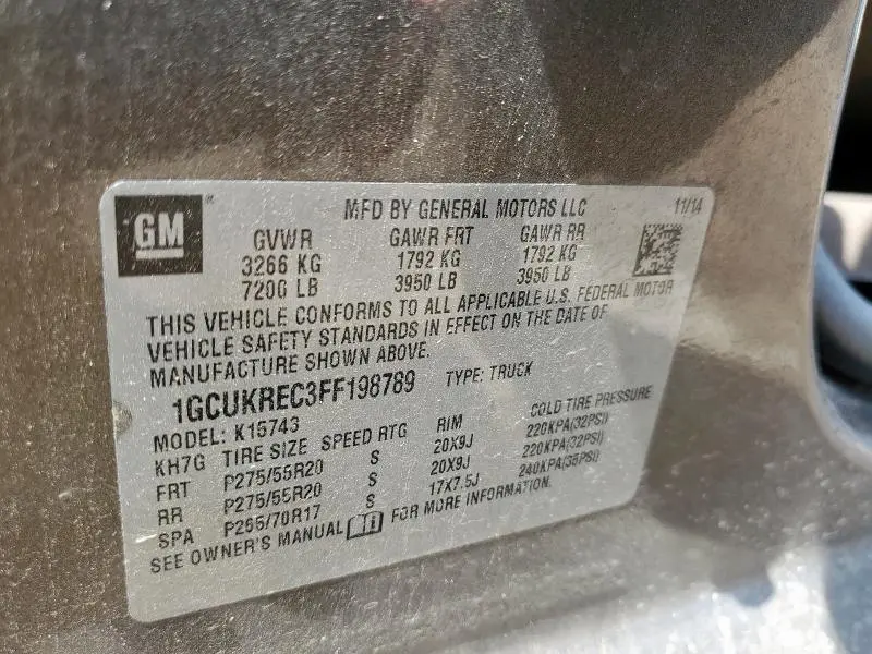 2015 CHEVROLET SILVERADO K1500 LT  
