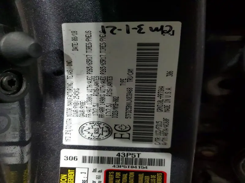 2018 TOYOTA TACOMA SR5 V6  