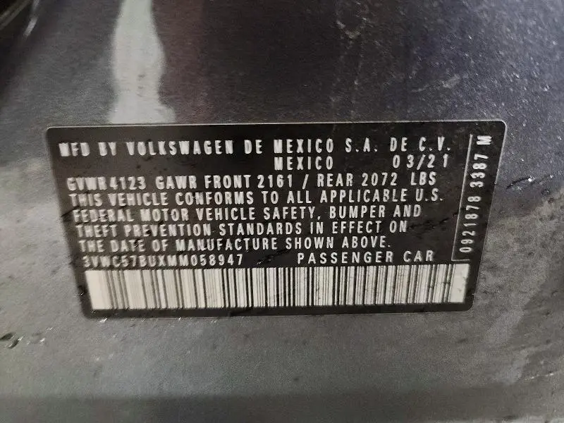 2021 VOLKSWAGEN JETTA S  