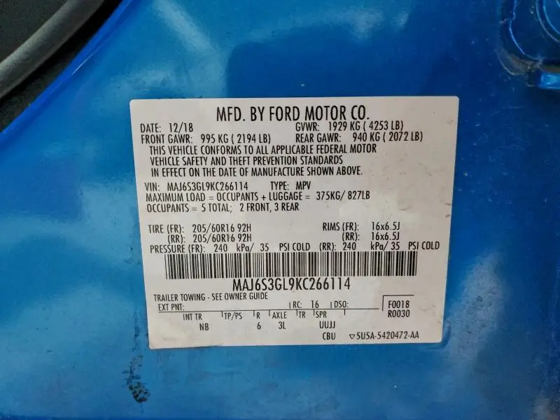 2019 FORD ECOSPORT SE  