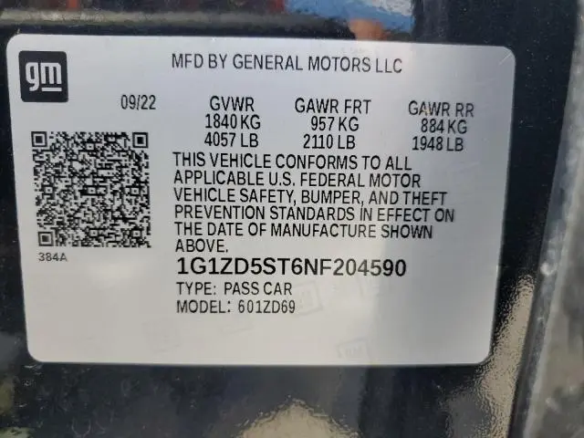 2022 CHEVROLET MALIBU LT
