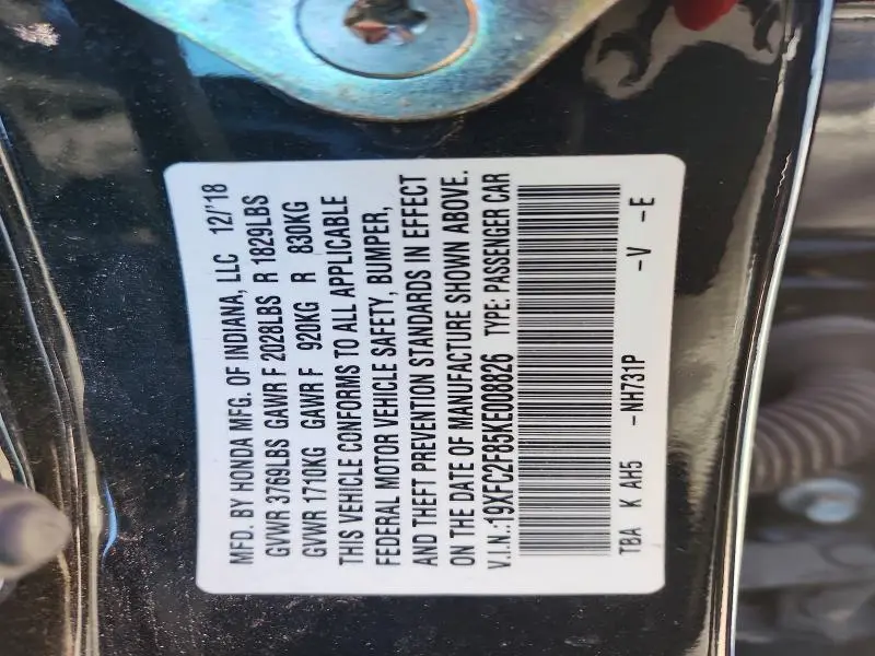 2019 HONDA CIVIC SPORT  