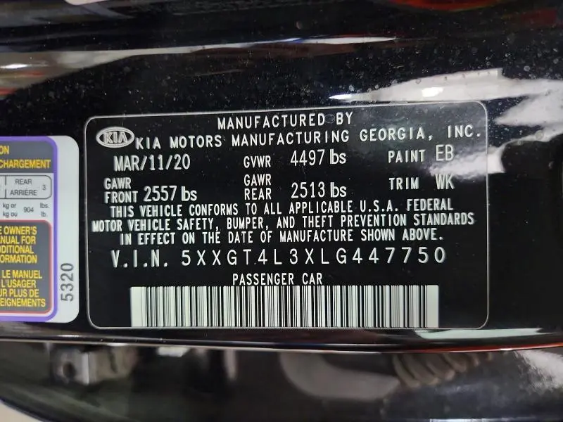 2020 KIA OPTIMA S  