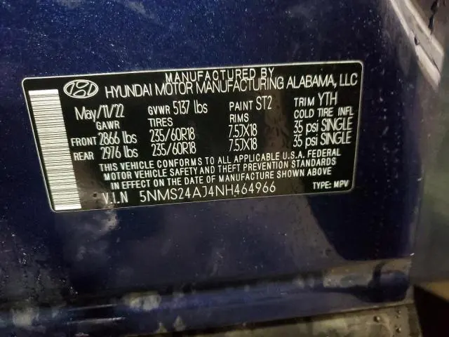 2022 HYUNDAI SANTA FE SEL  