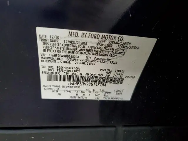 2011 FORD TAURUS LIMITED  