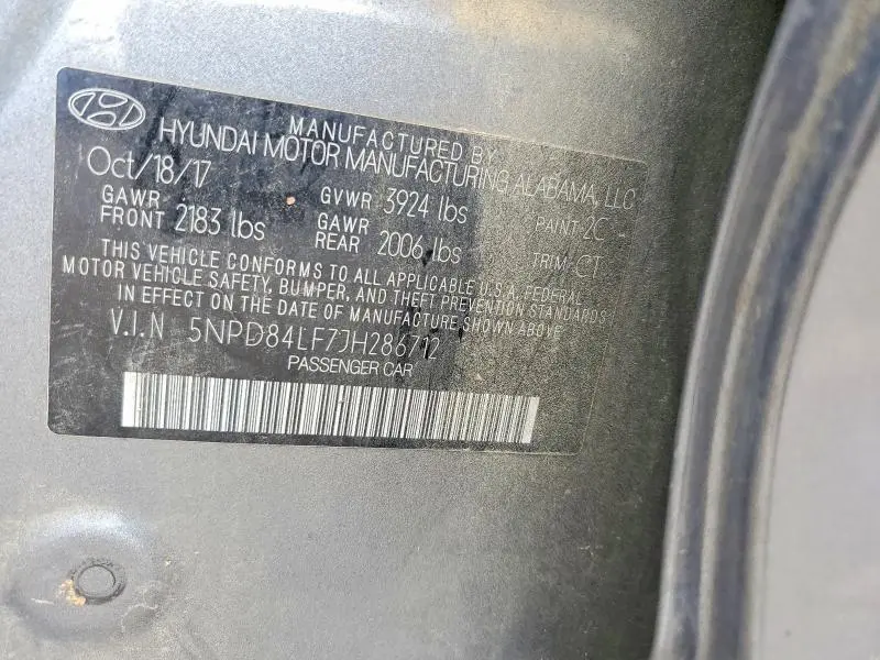 2018 HYUNDAI ELANTRA SEL  