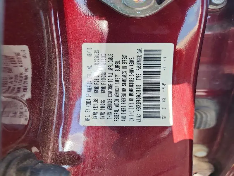 2016 HONDA ACCORD EXL  