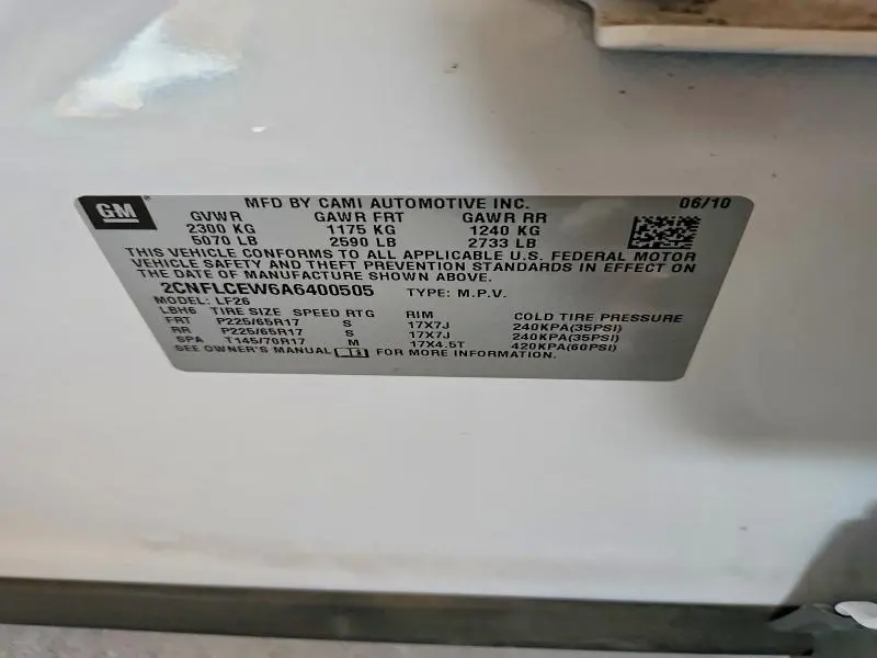 2010 CHEVROLET EQUINOX LS  