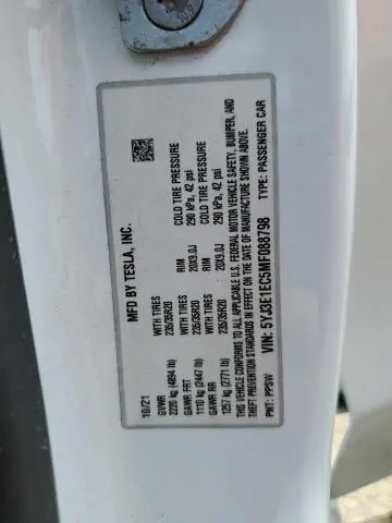 2021 TESLA MODEL 3   