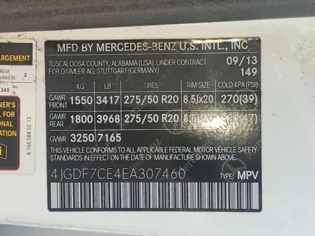 2014 MERCEDES-BENZ GL 450 4MATIC  