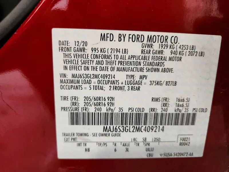 2021 FORD ECOSPORT SE  
