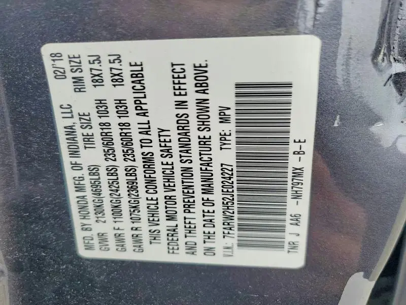 2018 HONDA CR-V EX  