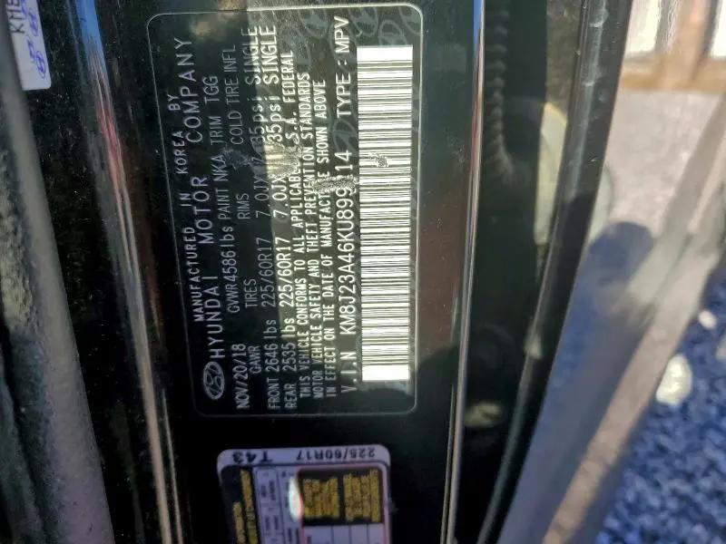 2019 HYUNDAI TUCSON SE  