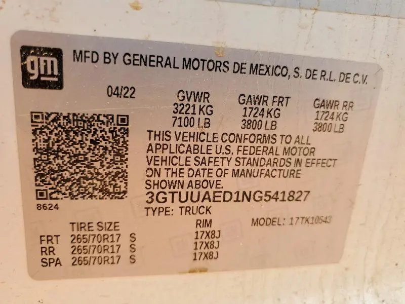 2022 GMC SIERRA K1500  