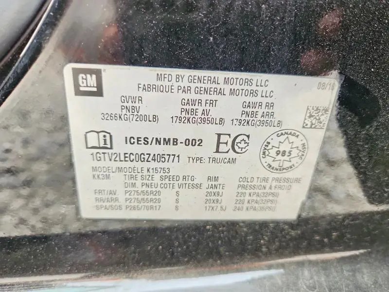 2016 GMC SIERRA K1500  