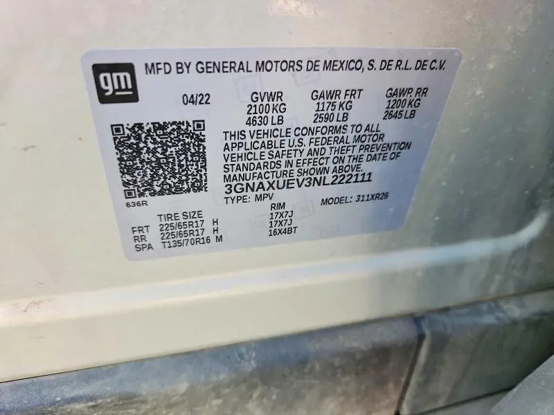 2022 CHEVROLET EQUINOX LT  