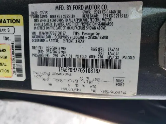 2016 FORD FUSION SE  