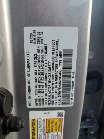 2021 HONDA PILOT TOURING  