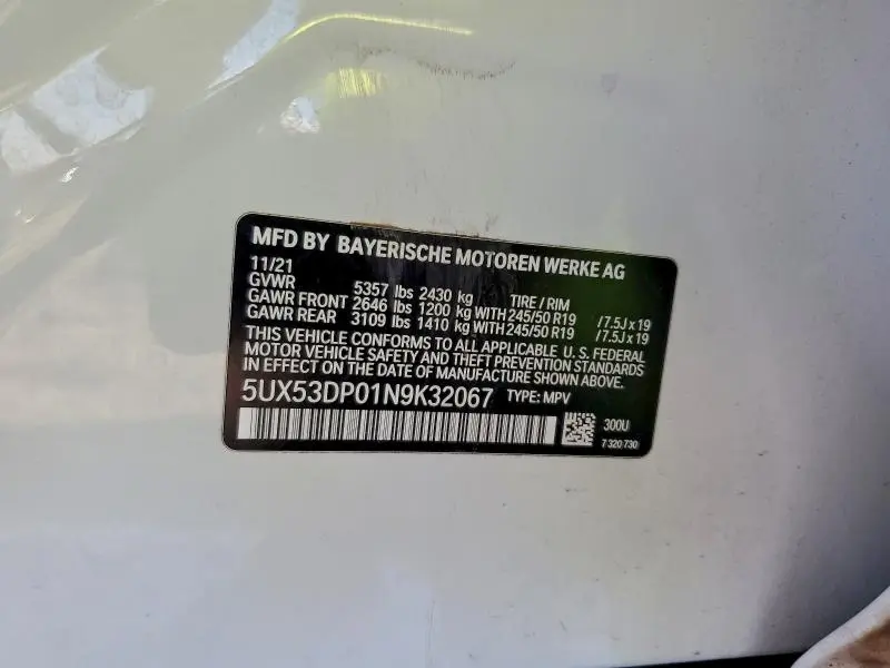 2022 BMW X3 XDRIVE30I  