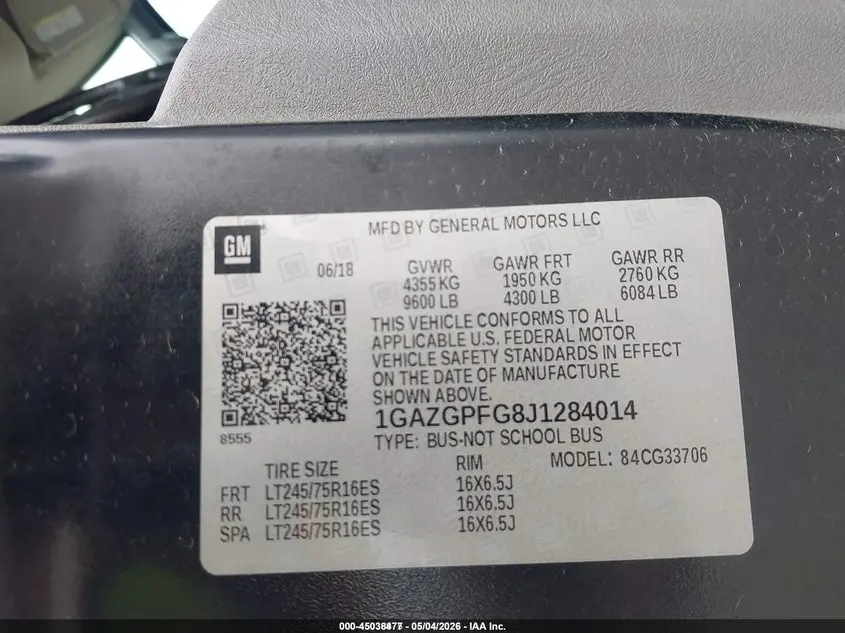 2018 CHEVROLET EXPRESS 3500 LT