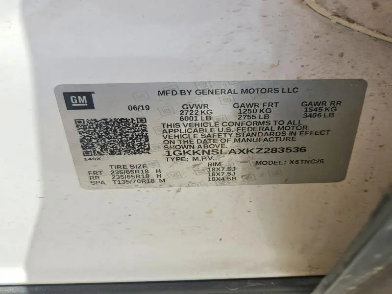 2019 GMC ACADIA SLE  