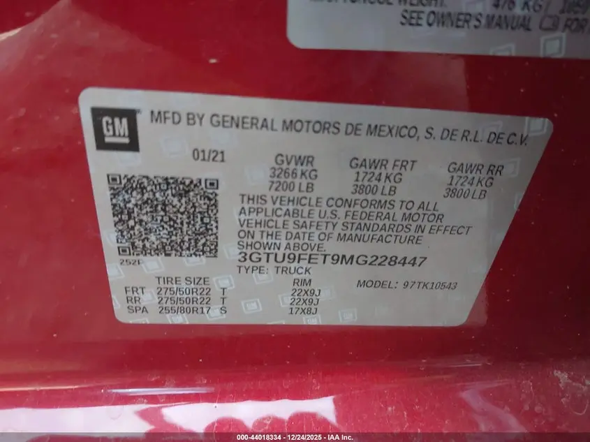 2021 GMC SIERRA 1500 4WD  SHORT BOX DENALI