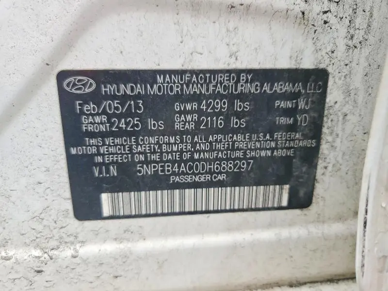 2013 HYUNDAI SONATA GLS  