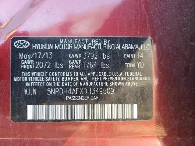 2013 HYUNDAI ELANTRA GLS  