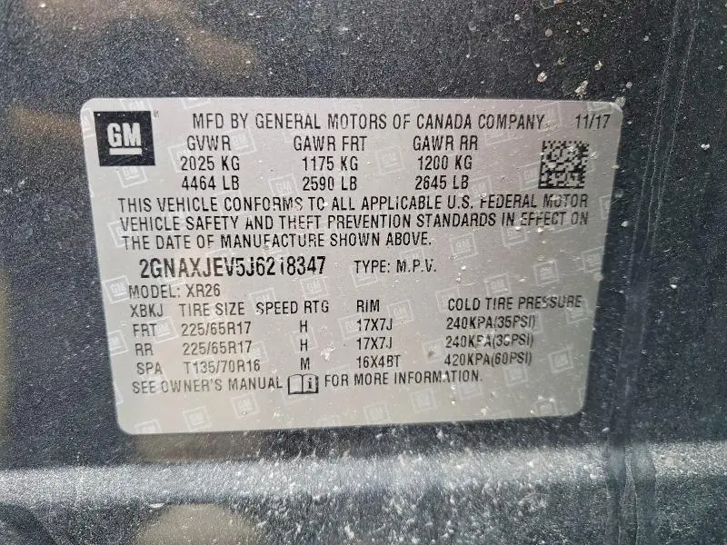 2018 CHEVROLET EQUINOX LT  