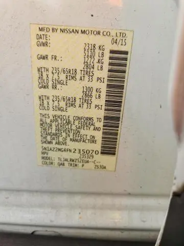 2015 NISSAN MURANO S  