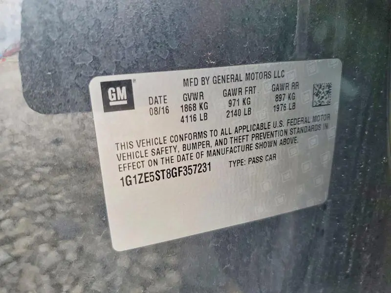 2016 CHEVROLET MALIBU LT  