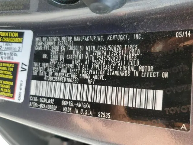 2014 TOYOTA VENZA LE  