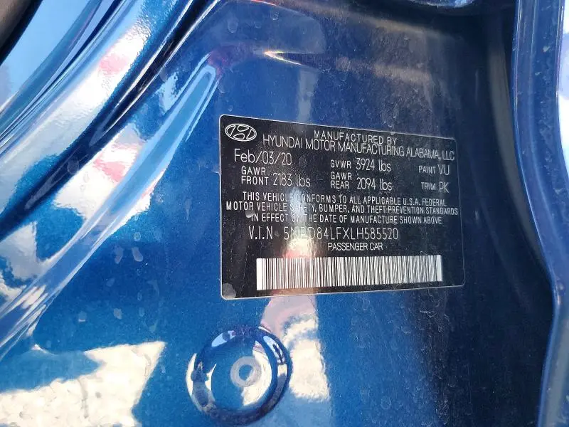 2020 HYUNDAI ELANTRA LIMITED  