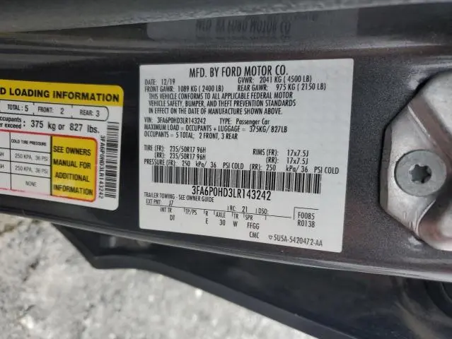 2020 FORD FUSION SE