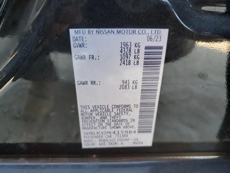 2023 NISSAN ALTIMA SR  