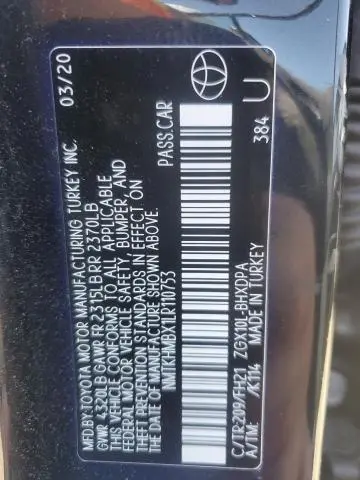 2020 TOYOTA C-HR XLE  
