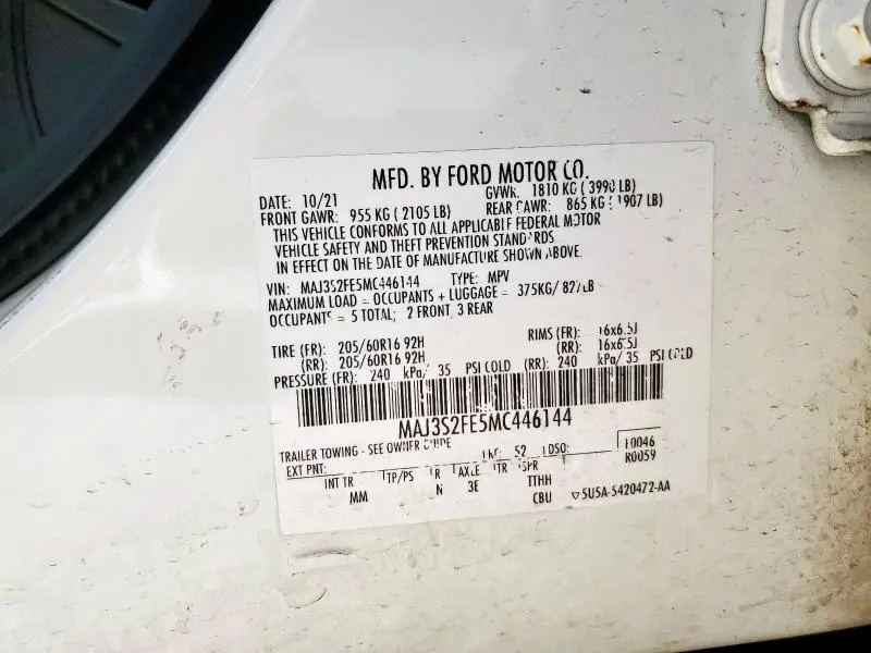 2021 FORD ECOSPORT S  