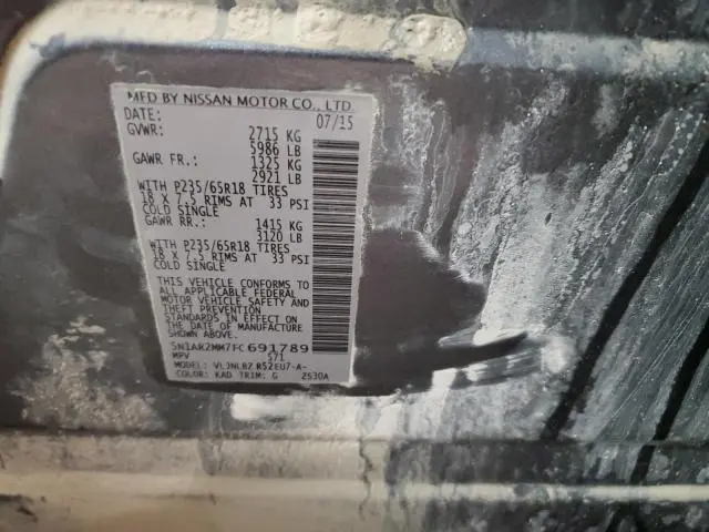 2015 NISSAN PATHFINDER S  